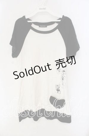 画像: PEACE NOW / トランププリントラグラン風カットワンピース  ブラック×ホワイト O-25-09-11-045-PU-OP-IG-OS