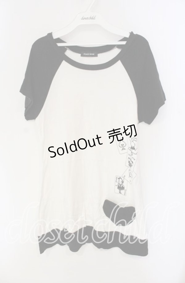 画像1: PEACE NOW / トランププリントラグラン風カットワンピース  ブラック×ホワイト O-25-09-11-045-PU-OP-IG-OS (1)