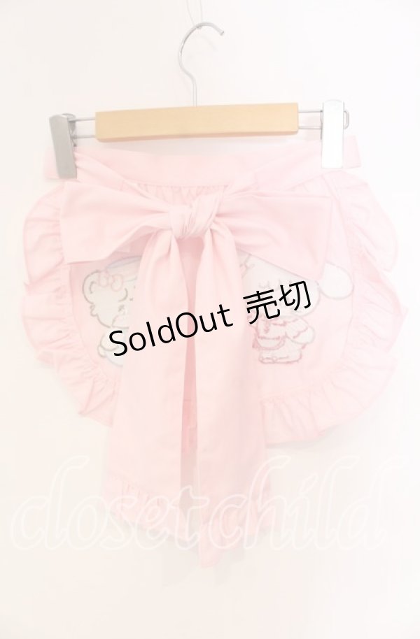 画像4: axes femme kawaii / mikkoコラボ刺繍エプロン  ピンク O-25-09-11-050-AX-SK-IG-OS (4)