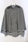 画像1: axes femme / ダブルボタンケープコート  クロ×シロ O-25-09-11-054-AX-CO-IG-OS (1)