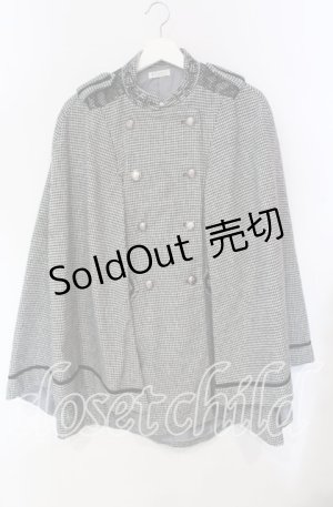 画像: axes femme / ダブルボタンケープコート  クロ×シロ O-25-09-11-054-AX-CO-IG-OS