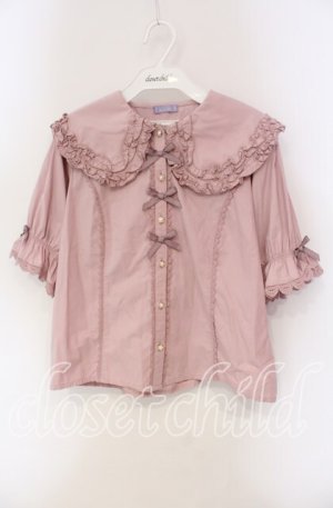 画像: axes femme kawaii / 半袖丸襟コットンブラウス  ピンク O-25-09-11-058-AX-BL-IG-OS