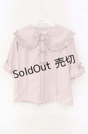 画像: axes femme kawaii / 半袖丸襟コットンブラウス  ピンク O-25-09-11-058-AX-BL-IG-ZT0920A