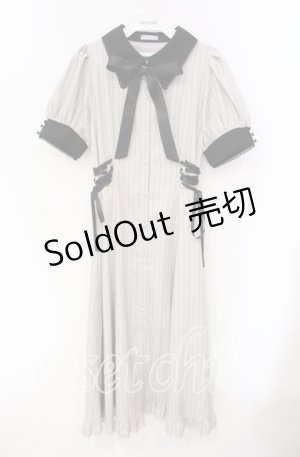画像: axes femme POETIQUE / ストライプロングワンピース  オフ O-25-09-11-063-AX-OP-IG-OS