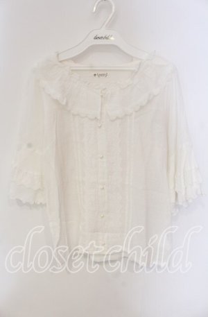 画像: axes femme / フレア袖コットンブラウス  オフ O-25-09-11-072-AX-BL-IG-OS