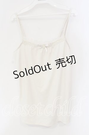 画像: axes femme / フラワーモチーフキャミソール  生成り O-25-09-11-083-AX-TO-IG-OS