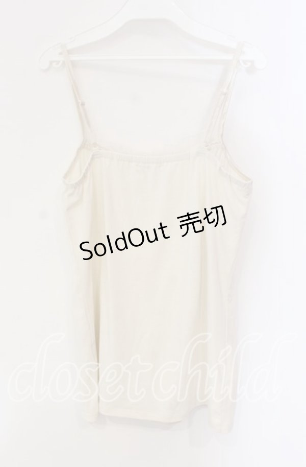 画像3: axes femme / フラワーモチーフキャミソール  生成り O-25-09-11-083-AX-TO-IG-OS (3)