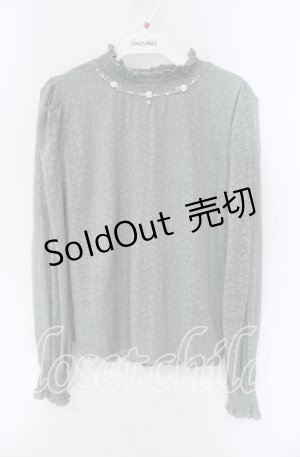 画像: axes femme / ビジューデザイン総レースプルオーバー F グリーン O-25-09-11-088-AX-TO-IG-OS