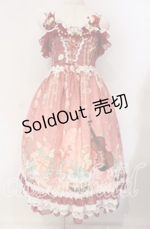 画像: WOC   物  / ローズバイオリン柄ジャンパースカート M ピンク O-25-09-11-010-LO-OP-IG-OS