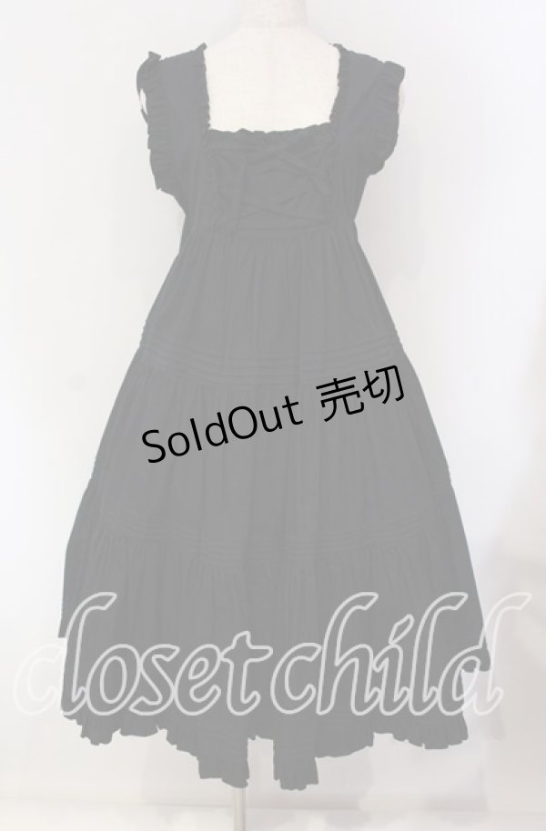 画像1: metamorphose / 共布フリルエプロン風ジャンパースカート  クロ O-25-09-11-002-ME-OP-OW-OS (1)