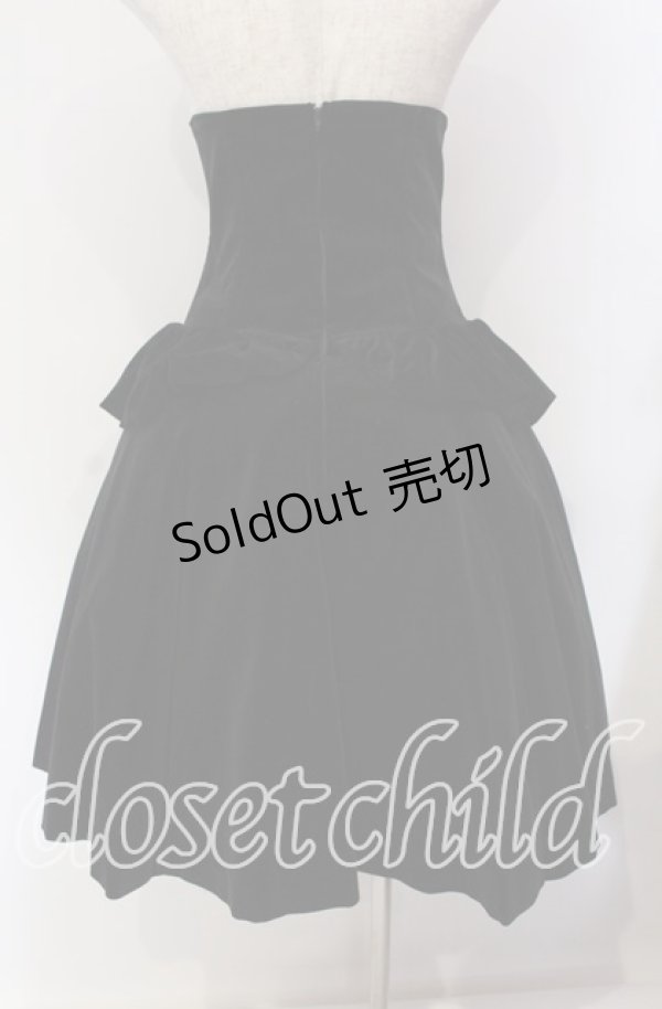 画像4: ATELIER BOZ / コルセット付き別珍スカート  ブラック×オフ O-25-09-11-014-EL-SK-IG-OS (4)