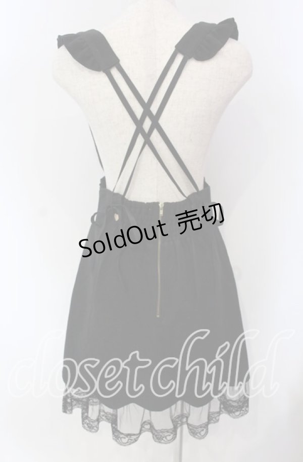 画像4: LIZ LISA / サスペンダー付はしごリボンスカート  クロ O-25-09-11-016-LO-SK-IG-OS (4)