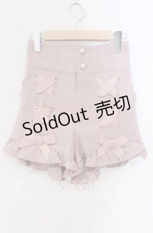 画像: LIZ LISA / レースアップフリルショートパンツ  ピンク O-25-09-11-022-LO-PA-IG-OS