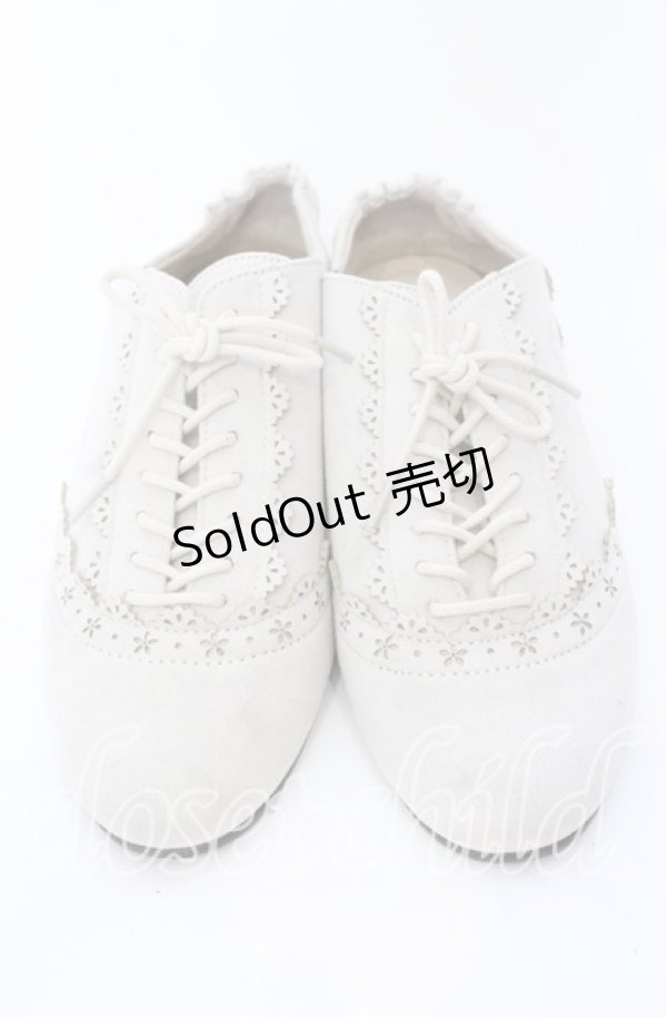 画像1: axes femme / スエードバラ刺繍バブーシュ L アイボリー O-25-09-12-001-AX-SH-IG-ZT-K001 (1)