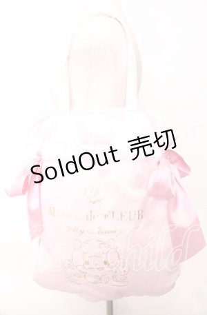 画像: Maison de FLEUR / ダブルリボントートバッグ/マイメロディ  ピンク O-25-09-12-031-LO-BG-IG-ZT0916A