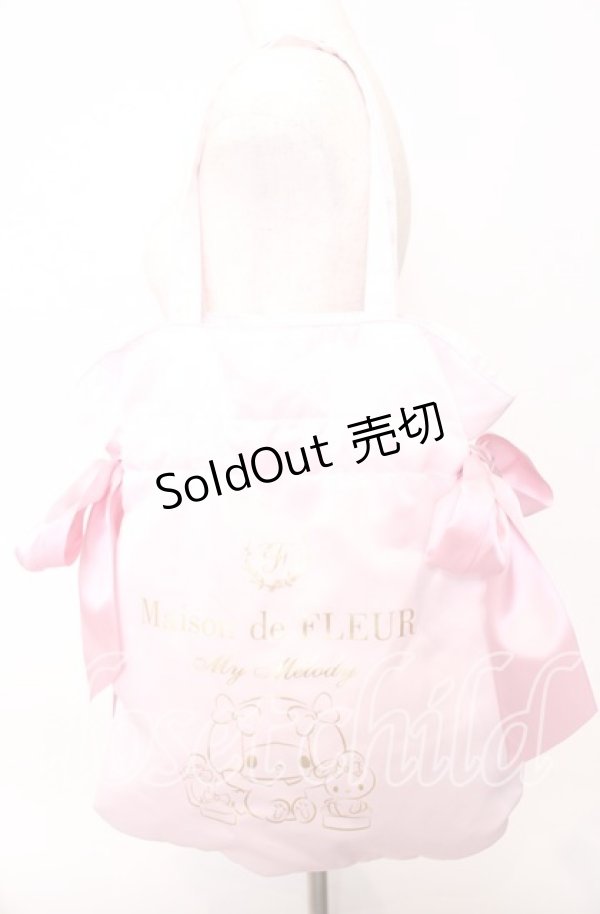 画像1: Maison de FLEUR / ダブルリボントートバッグ/マイメロディ  ピンク O-25-09-12-031-LO-BG-IG-ZT0916A (1)