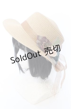 画像: 【SALE】axes femme / フラワー雑材ハット  ナチュラル O-25-09-12-034-AX-AC-IG-ZTK004