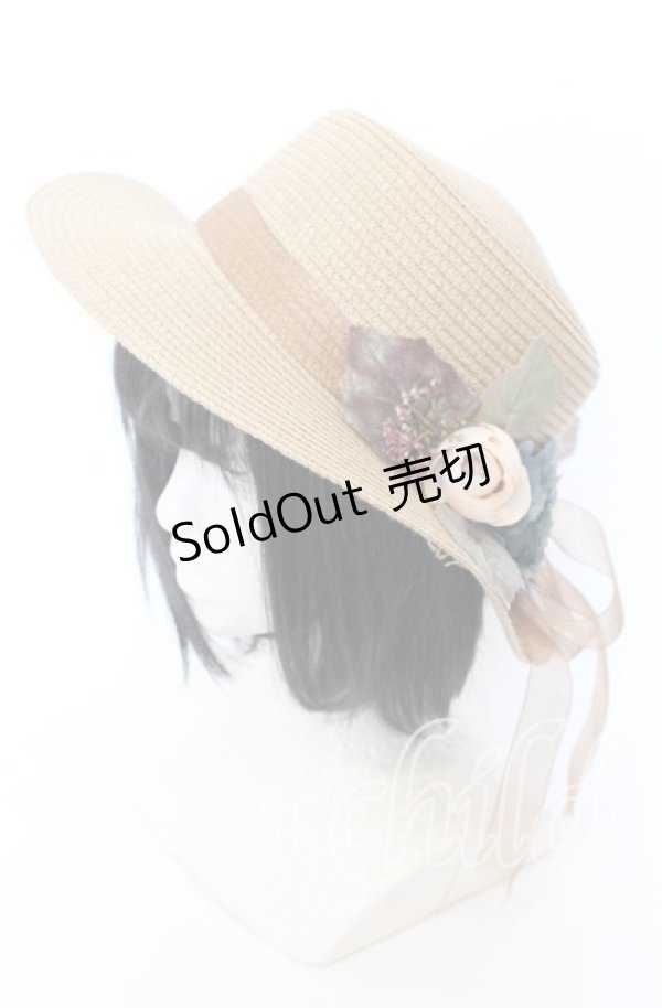 画像1: 【SALE】axes femme / フラワー雑材ハット  ナチュラル O-25-09-12-034-AX-AC-IG-ZTK004 (1)