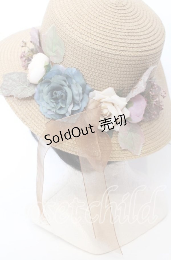 画像2: 【SALE】axes femme / フラワー雑材ハット  ナチュラル O-25-09-12-034-AX-AC-IG-ZTK004 (2)