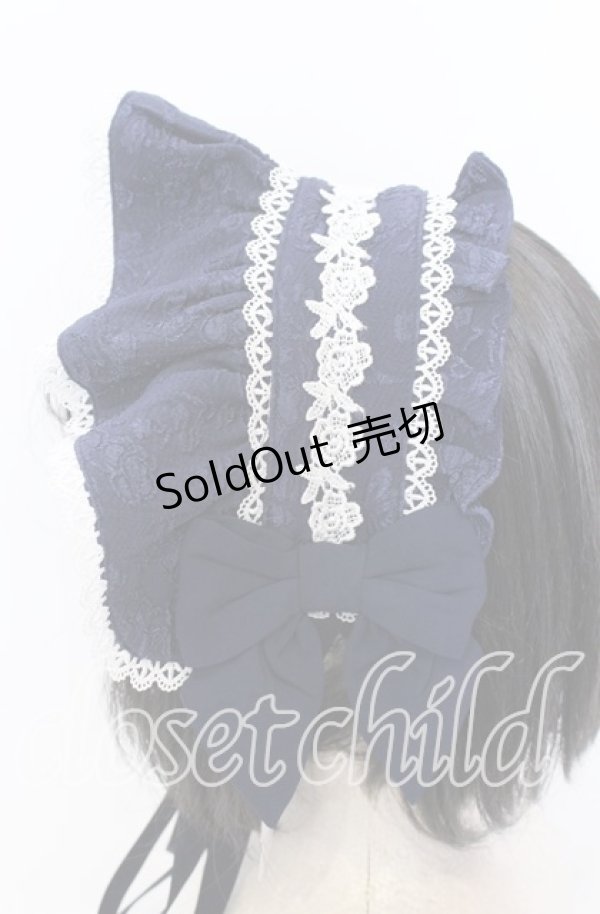 画像2: axes femme kawaii / メアリーハーフボンネット  ネイビー O-25-09-12-037-AX-AC-IG-OS (2)