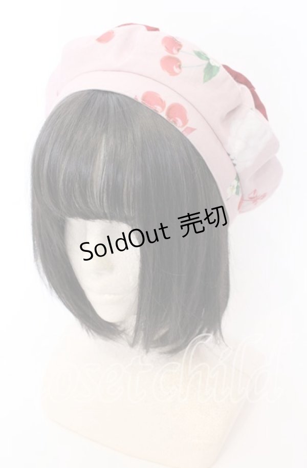 画像1: Chalmiere / チェリーバニー柄ベレー 27×30ｃｍ ピンク O-25-09-12-046-LO-AC-OW-ZT-K004 (1)