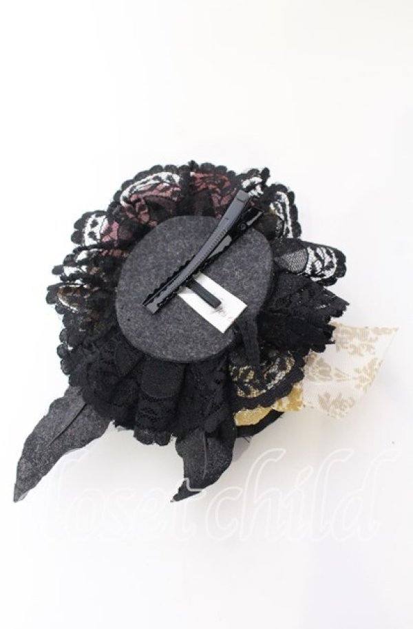 画像2: Anges et Demons / ラメコサージュクリップ  クロ O-25-09-12-053-GO-AC-OW-OS (2)