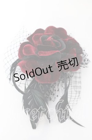 画像: GOTHその他 / ローズコサージュ  ワイン O-25-09-12-054-EL-AC-OW-OS