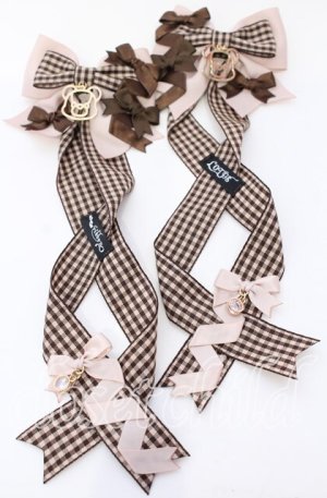 画像: LOTUS ribbon / ツインリボンバレッタ  ブラウン×くまモチーフ O-25-09-12-062-EL-AC-OW-OS