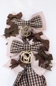 画像2: LOTUS ribbon / ツインリボンバレッタ  ブラウン×くまモチーフ O-25-09-12-062-EL-AC-OW-OS (2)