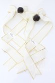 画像1: LOTUS ribbon / ツインリボンバレッタ  アイボリー×ラウンドチョコ O-25-09-12-064-EL-AC-OW-OS (1)
