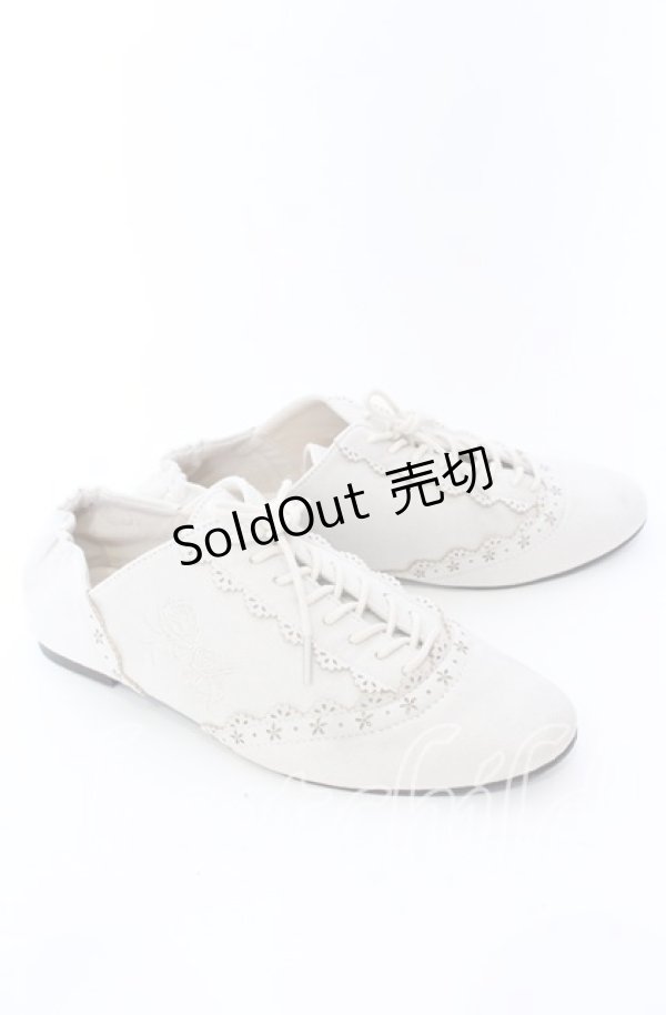 画像2: axes femme / スエードバラ刺繍バブーシュ L アイボリー O-25-09-12-001-AX-SH-IG-ZT-K001 (2)