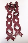 画像3: LOTUS ribbon / ツインリボンバレッタ  ボルドー×花モチーフ O-25-09-12-066-EL-AC-OW-OS (3)