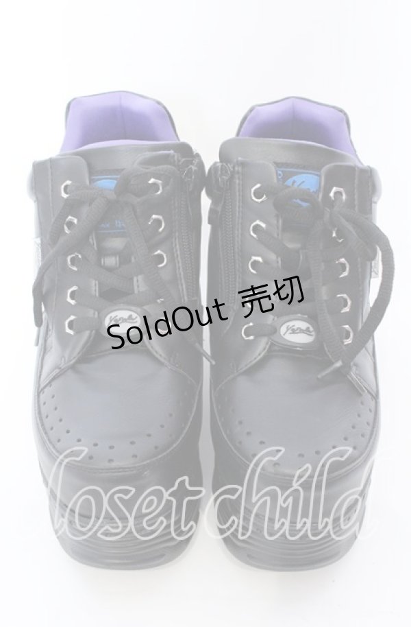 画像1: YOSUKE / 厚底スニーカー 25cm ブラック O-25-09-12-005-PU-SH-IG-OS (1)