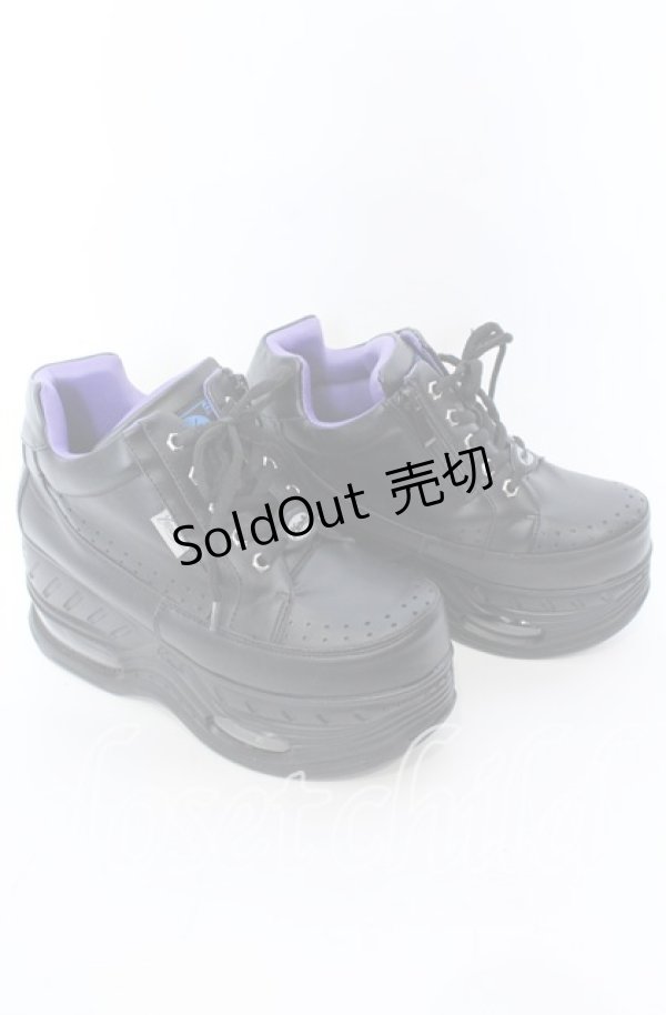 画像2: YOSUKE / 厚底スニーカー 25cm ブラック O-25-09-12-005-PU-SH-IG-OS (2)