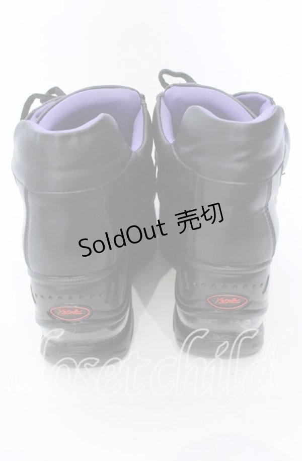 画像3: YOSUKE / 厚底スニーカー 25cm ブラック O-25-09-12-005-PU-SH-IG-OS (3)
