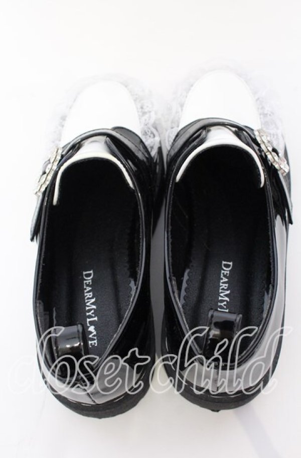 画像5: DearMyLove / 厚底メイドフリルシューズ 23.5cm クロ×シロ O-25-09-12-006-EL-SH-IG-ZT-K001 (5)