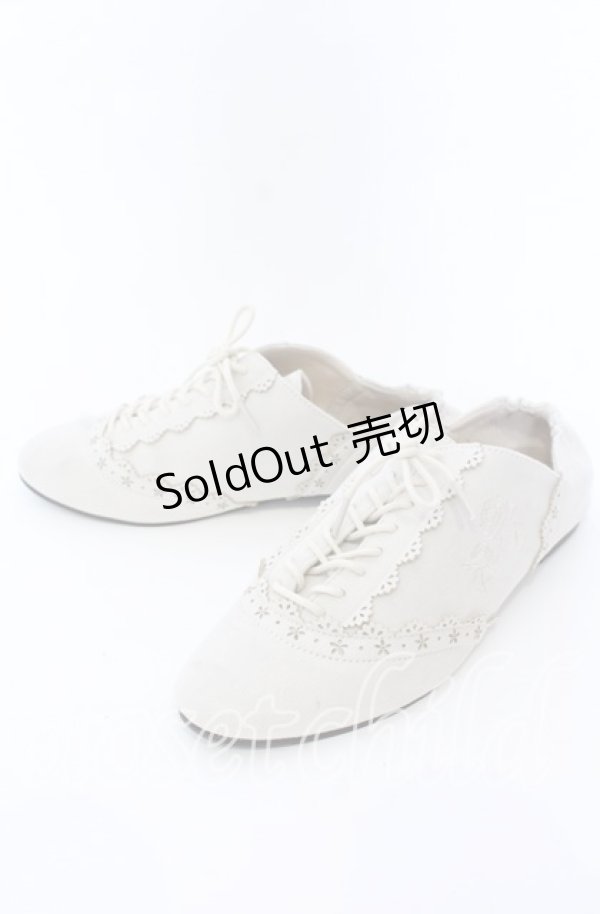 画像4: axes femme / スエードバラ刺繍バブーシュ L アイボリー O-25-09-12-001-AX-SH-IG-ZT-K001 (4)