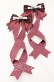 画像3: LOTUS ribbon / ハートチャームレースリボンツインバレッタ  ワイン×クロ O-25-09-12-012-EL-AC-IG-OS (3)