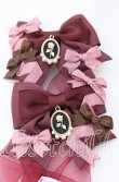 画像2: LOTUS ribbon / オーガンジーツインテールリボンバレッタ  ワイン O-25-09-12-013-EL-AC-IG-OS (2)