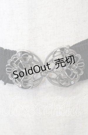 画像: axes femme / 蝶×バラバックルゴムベルト  シルバー×ブラック O-25-09-12-025-AX-ZA-IG-ZT485-F003