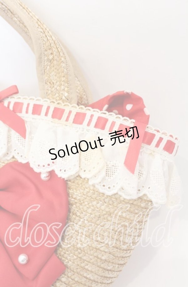 画像3: Angelic Pretty / Lovelyドットストローバッグ  ナチュラル×アカ O-25-09-12-028-AP-BG-IG-OS (3)