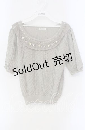 画像: axes femme / サテンローズ付サマーニット  グリーン O-25-09-13-003-AX-TO-IG-ZT132