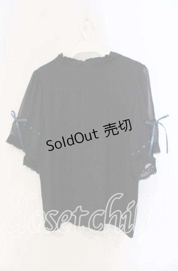 画像3: axes femme / ビジュー配色フレア袖プルオーバー F クロ O-25-09-13-034-AX-TO-OW-ZT085 (3)