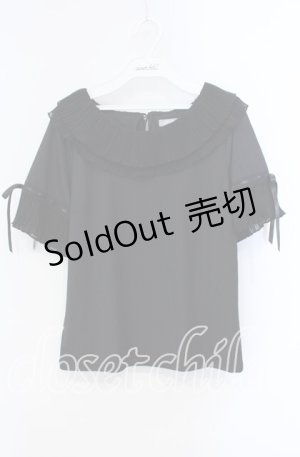 画像: axes femme POETIQUE / プリーツフリル襟カットプルオーバー M クロ O-25-09-13-036-AX-TO-OW-OS