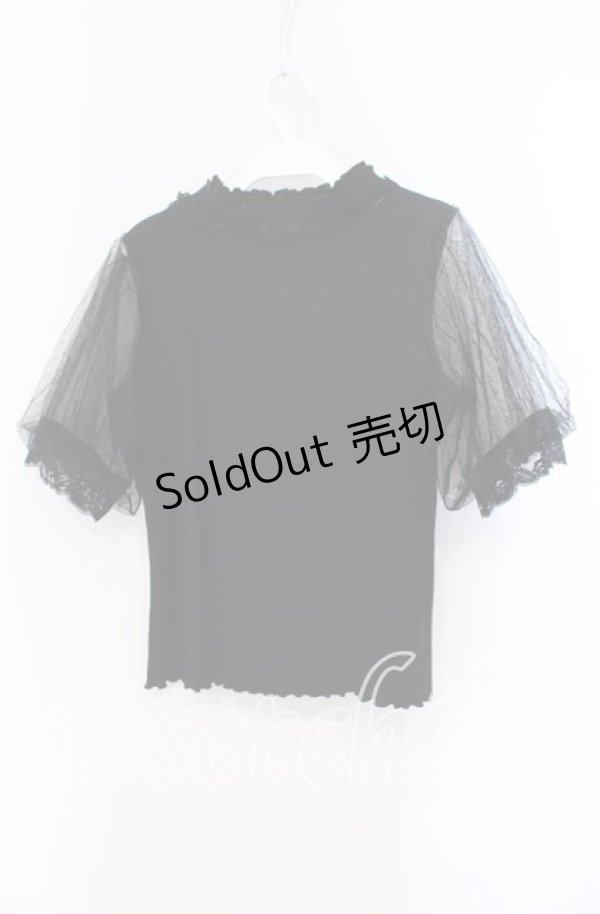 画像3: axes femme / ビジュー付チュール袖トップス F クロ O-25-09-13-037-AX-TO-OW-ZT085 (3)