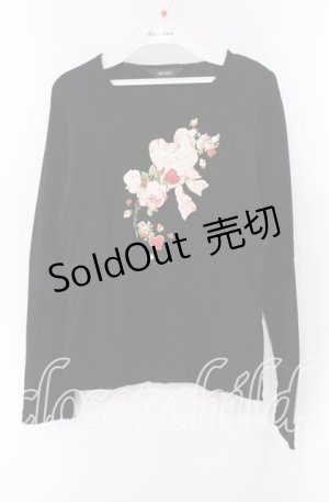 画像: PINK HOUSE / オーナメントローズプリントカットソー  クロ O-25-09-13-039-LO-TO-OW-OS