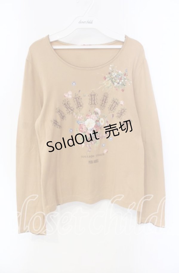 画像1: PINK HOUSE / ピンクコテージチャームptカットソー 3（M） ベージュ O-25-09-13-040-LO-TO-OW-OS (1)