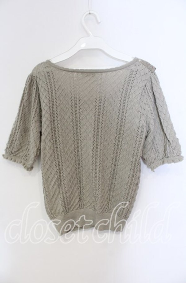 画像3: axes femme / サテンローズ付サマーニット  グリーン O-25-09-13-003-AX-TO-IG-ZT132 (3)