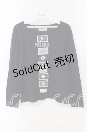 画像: PINK HOUSE / ワッペン使いカットソー M ネイビー O-25-09-13-043-LO-TO-OW-OS
