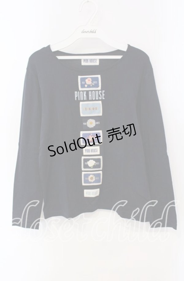 画像1: PINK HOUSE / ワッペン使いカットソー M ネイビー O-25-09-13-043-LO-TO-OW-OS (1)